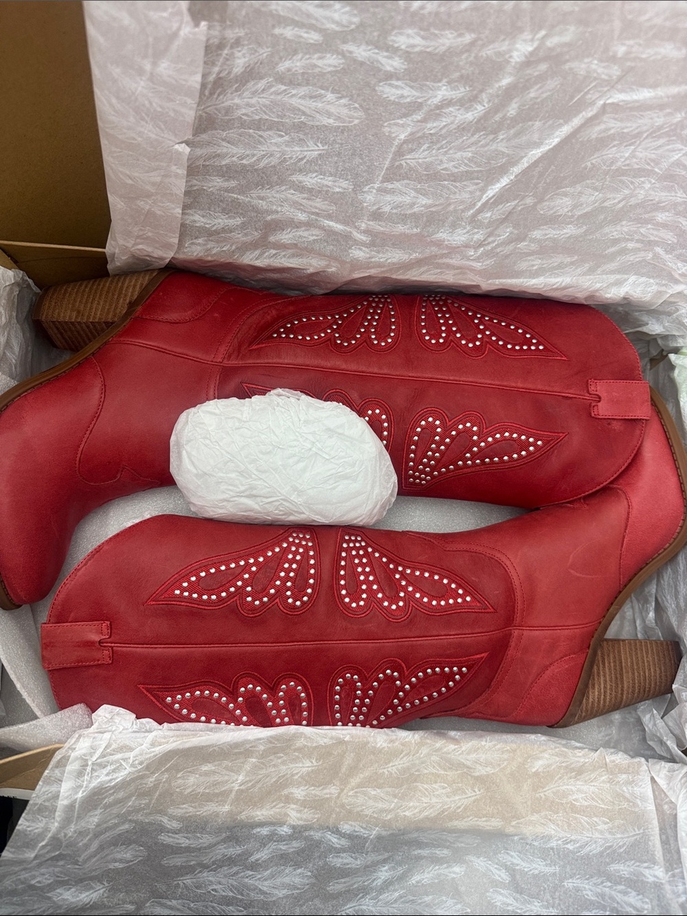 Jessica Simpson leather Caralee chilli pepper red western boots